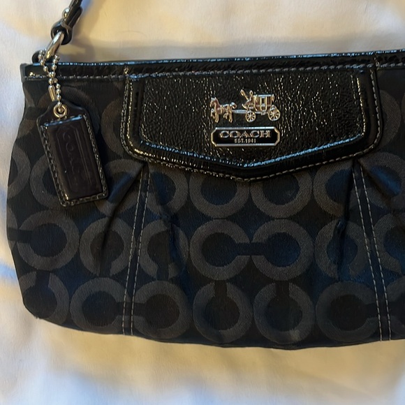 SET 2 COACH Wristlets. Beige/Gold Fabric - Gold Strap & Black Satin - BlackStrap - Picture 9 of 16